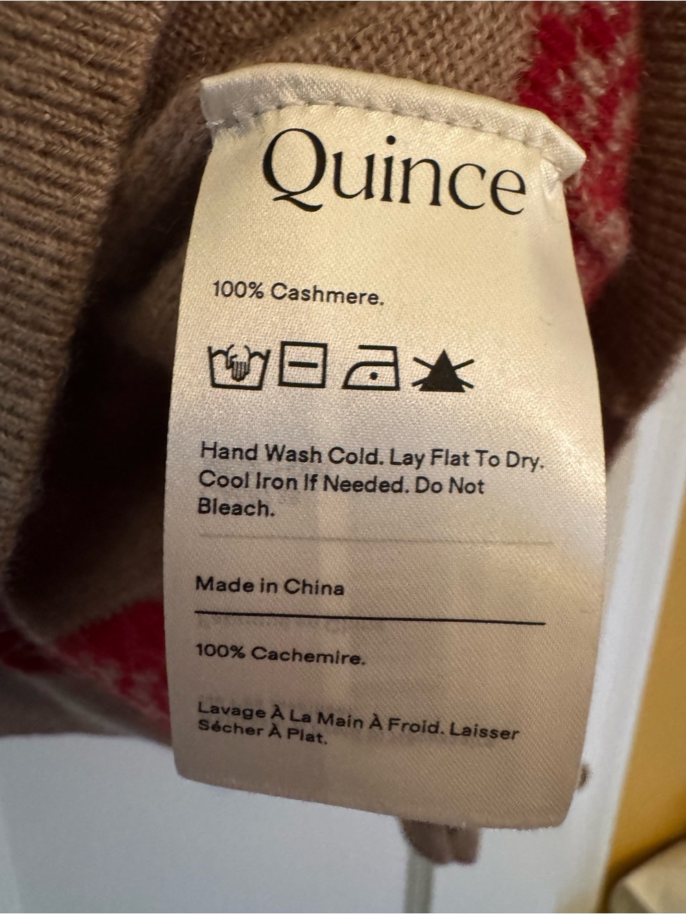 Quince - 100% Mongolian Cashmere Holiday Moose Fair Isle Sweater - Picture 7 of 7
